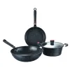 Black spot cookware set, 304 stainless steel pot set of five pieces, including wok, soup pot and frying pan Item Picture